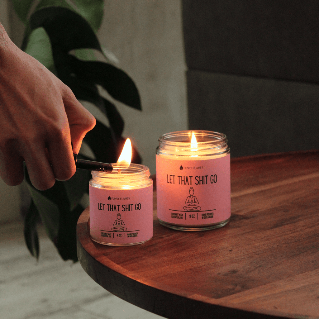 Let That Shit Go (pink) - Funny Candle - Amazing Grace Alignment
