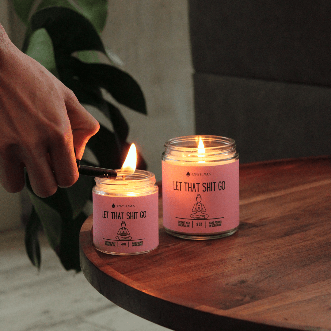 Let That Shit Go (pink) - Funny Candle - Amazing Grace Alignment