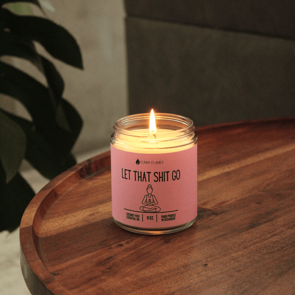 Let That Shit Go (pink) - Funny Candle - Amazing Grace Alignment