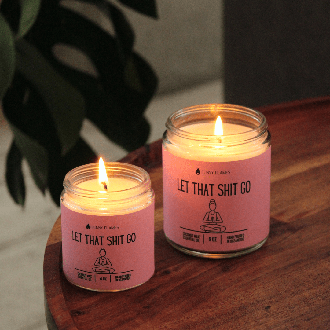 Let That Shit Go (pink) - Funny Candle - Amazing Grace Alignment