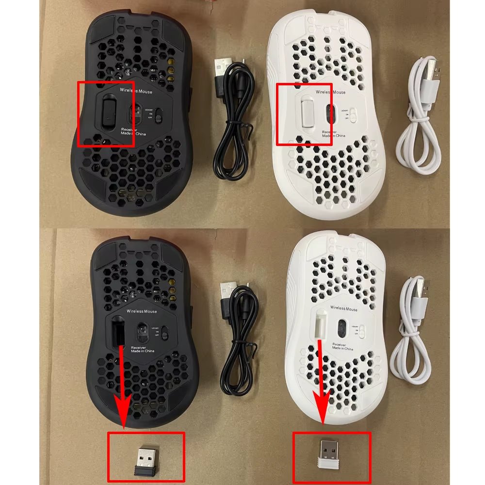 RGB Gaming Mouse - Wireless 2.4G with Honeycomb Design - Amazing Grace Alignment