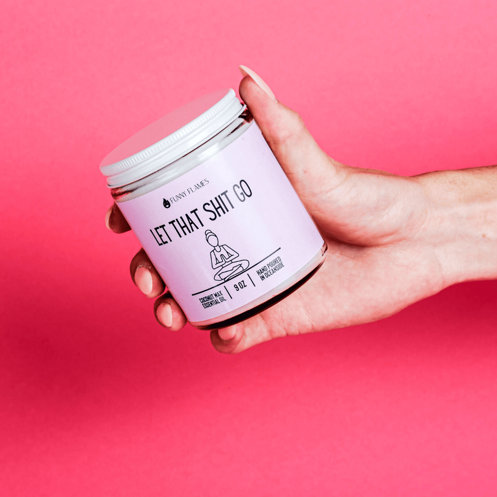 Let That Shit Go (pink) - Funny Candle - Amazing Grace Alignment