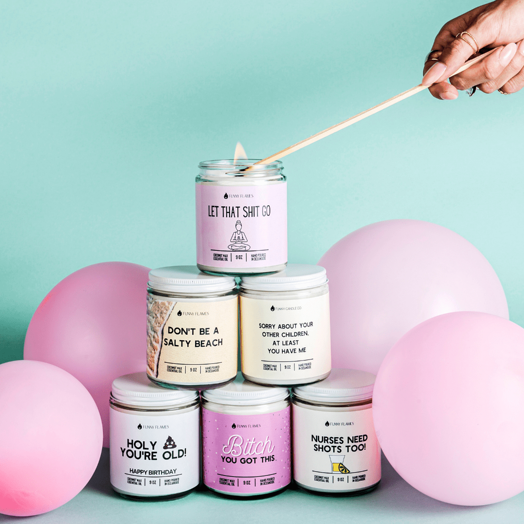 Let That Shit Go (pink) - Funny Candle - Amazing Grace Alignment