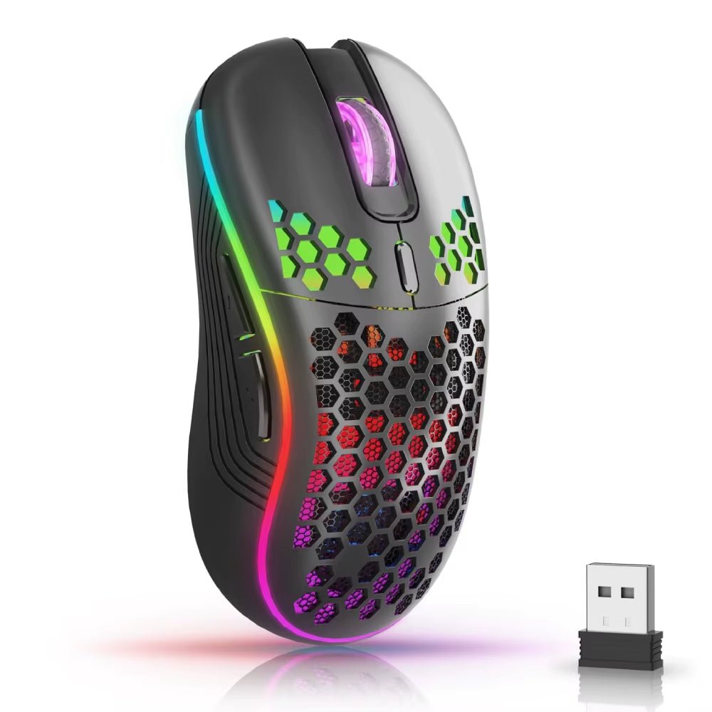 RGB Gaming Mouse - Wireless 2.4G with Honeycomb Design - Amazing Grace Alignment