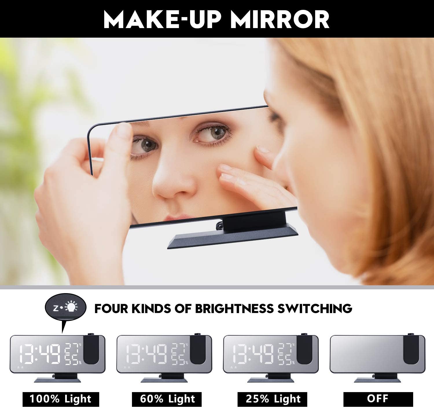 LED Projection Digital Alarm Clock Phone Charger - Amazing Grace Alignment