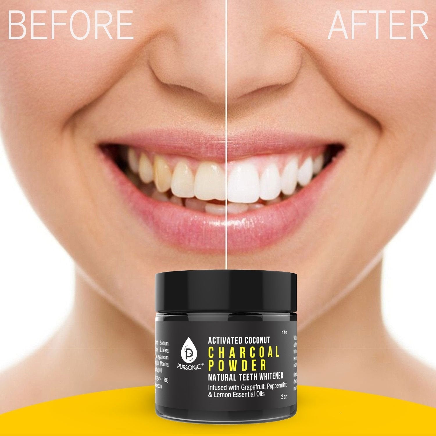 Activated Coconut Charcoal Powder Natural Teeth Whitener - Amazing Grace Alignment
