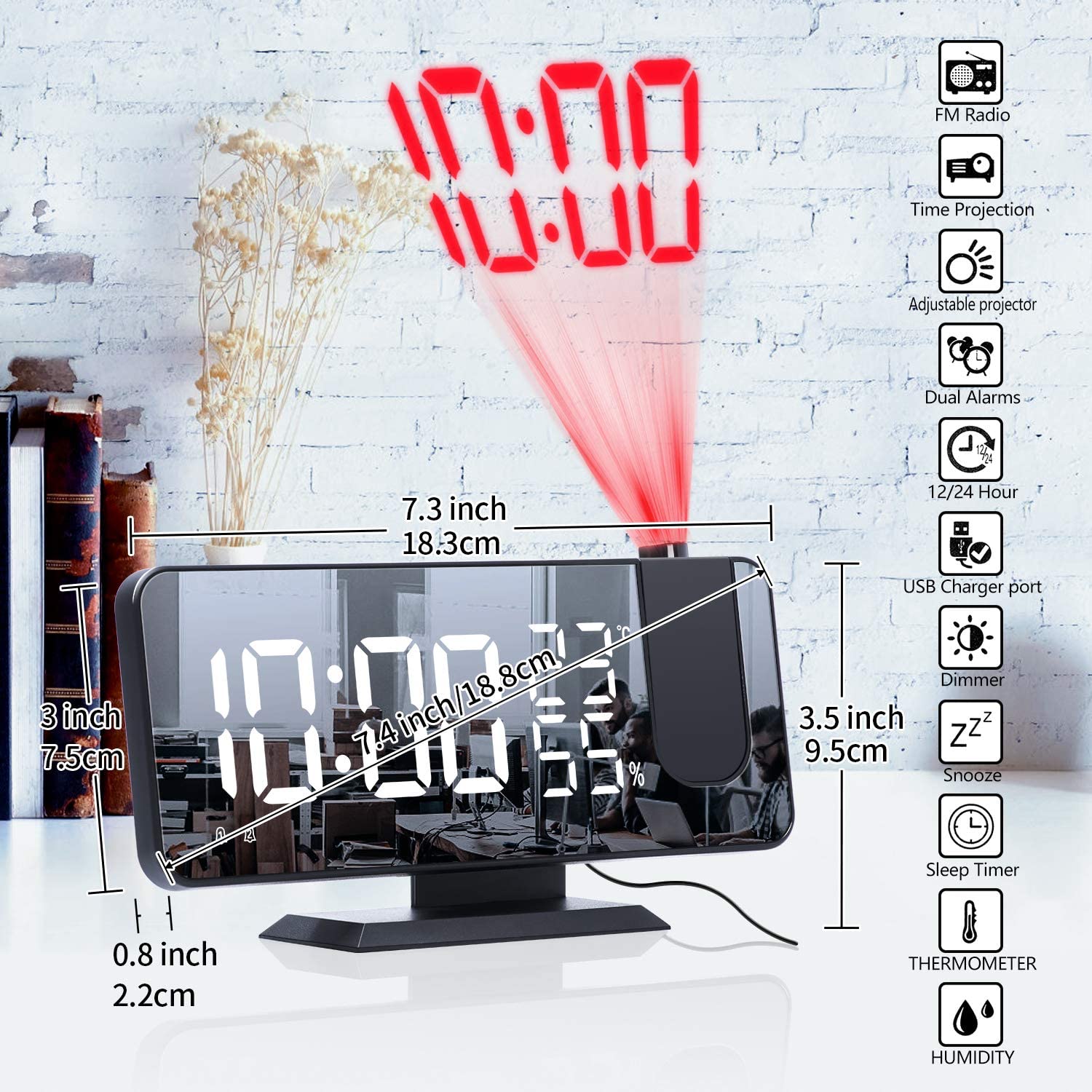 LED Projection Digital Alarm Clock Phone Charger - Amazing Grace Alignment