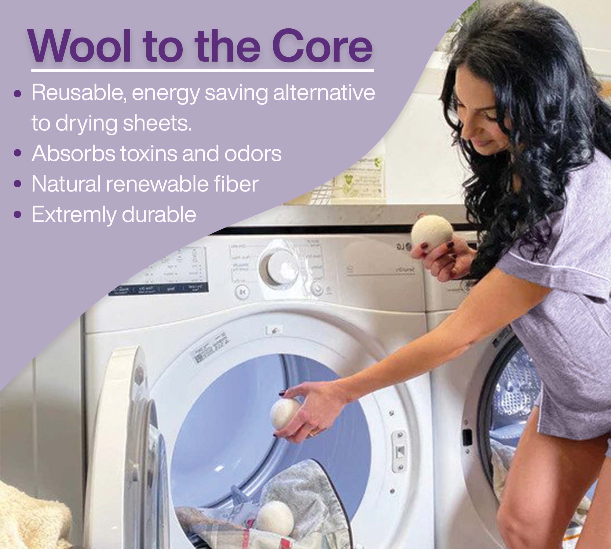 Wool Dryer Balls Bundle - Reusable Laundry Balls Made from Pure New Zealand Wool - Includes Lavender & Peppermint Oils - Amazing Grace Alignment