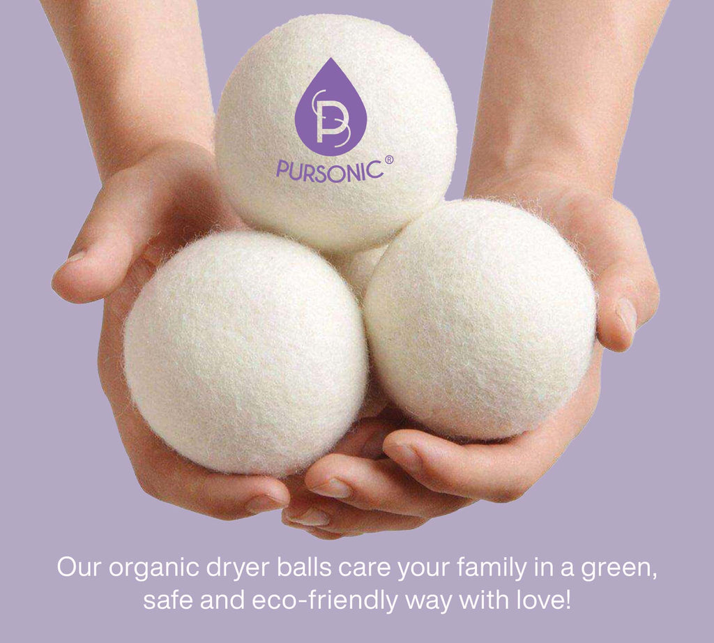 Wool Dryer Balls Bundle - Reusable Laundry Balls Made from Pure New Zealand Wool - Includes Lavender & Peppermint Oils - Amazing Grace Alignment