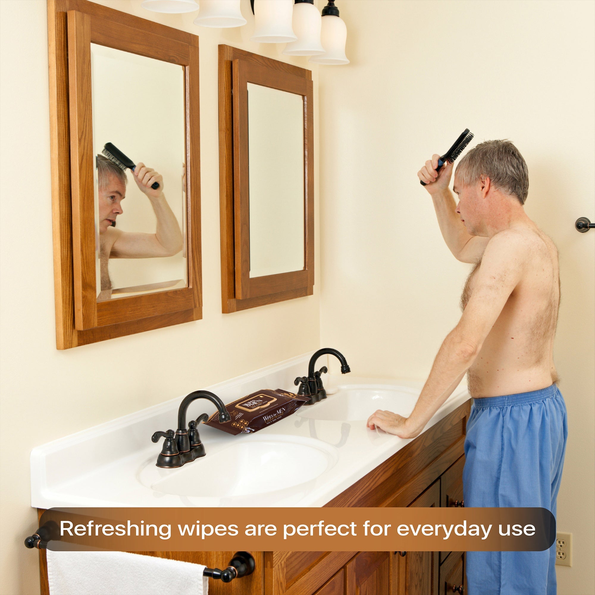 Men's Assorted Face and Body Wipes – Cedarwood, Tea Tree, and Eucalyptus (3 - Pack, 150 Wipes) - Amazing Grace Alignment