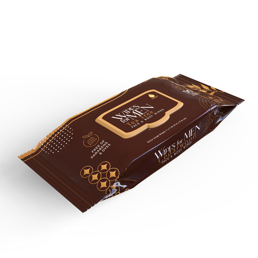 Men's Assorted Face and Body Wipes – Cedarwood, Tea Tree, and Eucalyptus (3 - Pack, 150 Wipes) - Amazing Grace Alignment