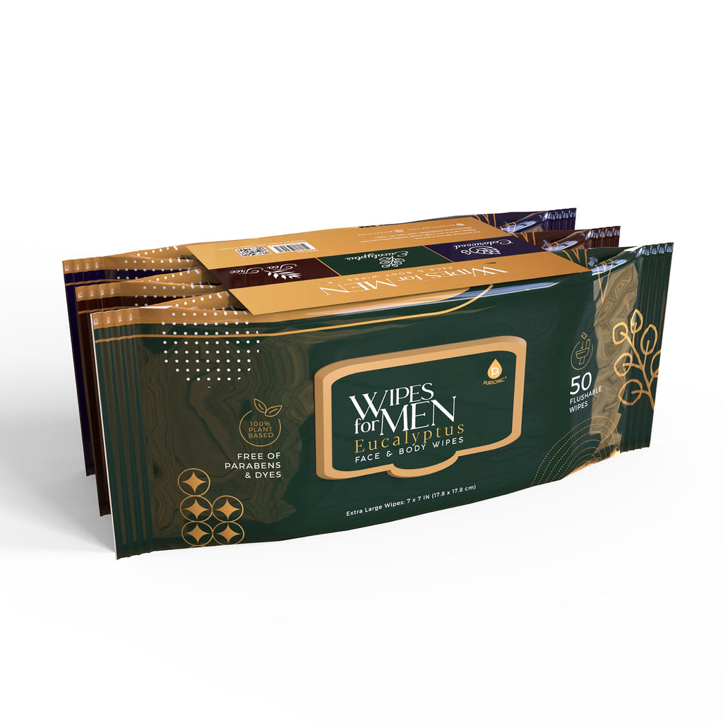 Men's Assorted Face and Body Wipes – Cedarwood, Tea Tree, and Eucalyptus (3 - Pack, 150 Wipes) - Amazing Grace Alignment