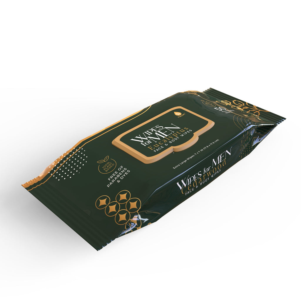 Men's Assorted Face and Body Wipes – Cedarwood, Tea Tree, and Eucalyptus (3 - Pack, 150 Wipes) - Amazing Grace Alignment