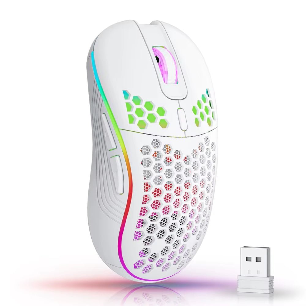 RGB Gaming Mouse - Wireless 2.4G with Honeycomb Design - Amazing Grace Alignment
