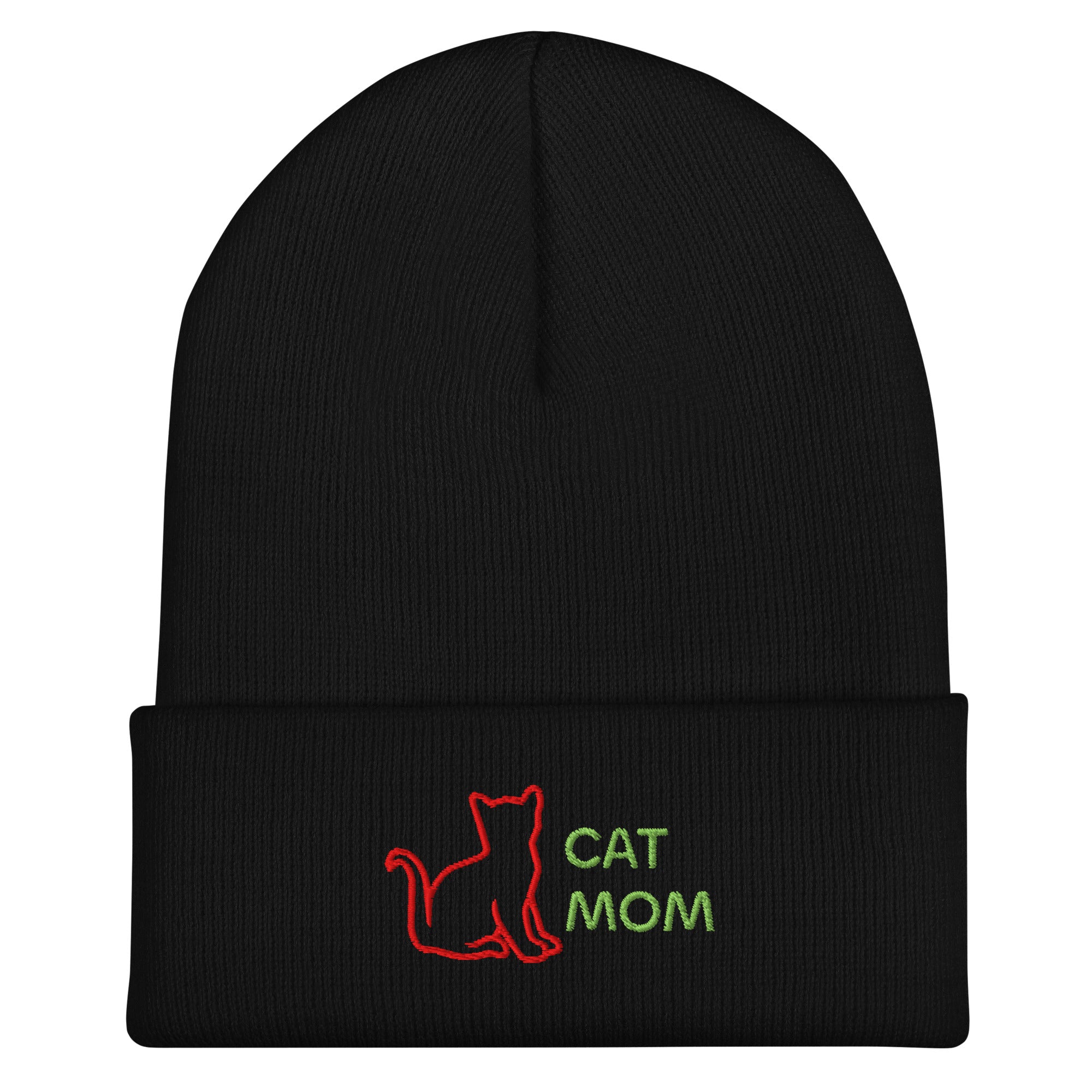 Cute Cat Mom Cuffed Beanie Designed by Grace W. - Amazing Grace Alignment