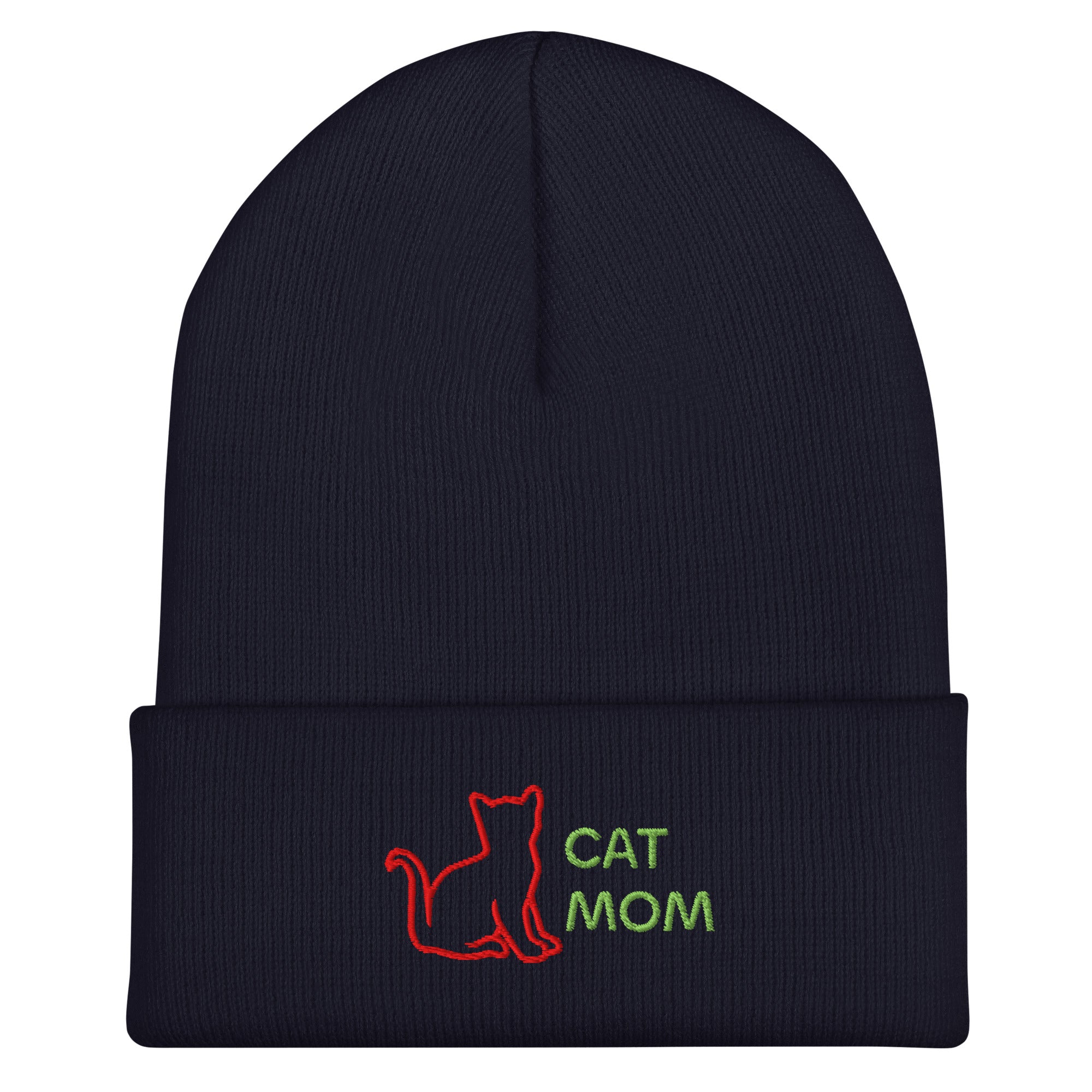 Cute Cat Mom Cuffed Beanie Designed by Grace W. - Amazing Grace Alignment