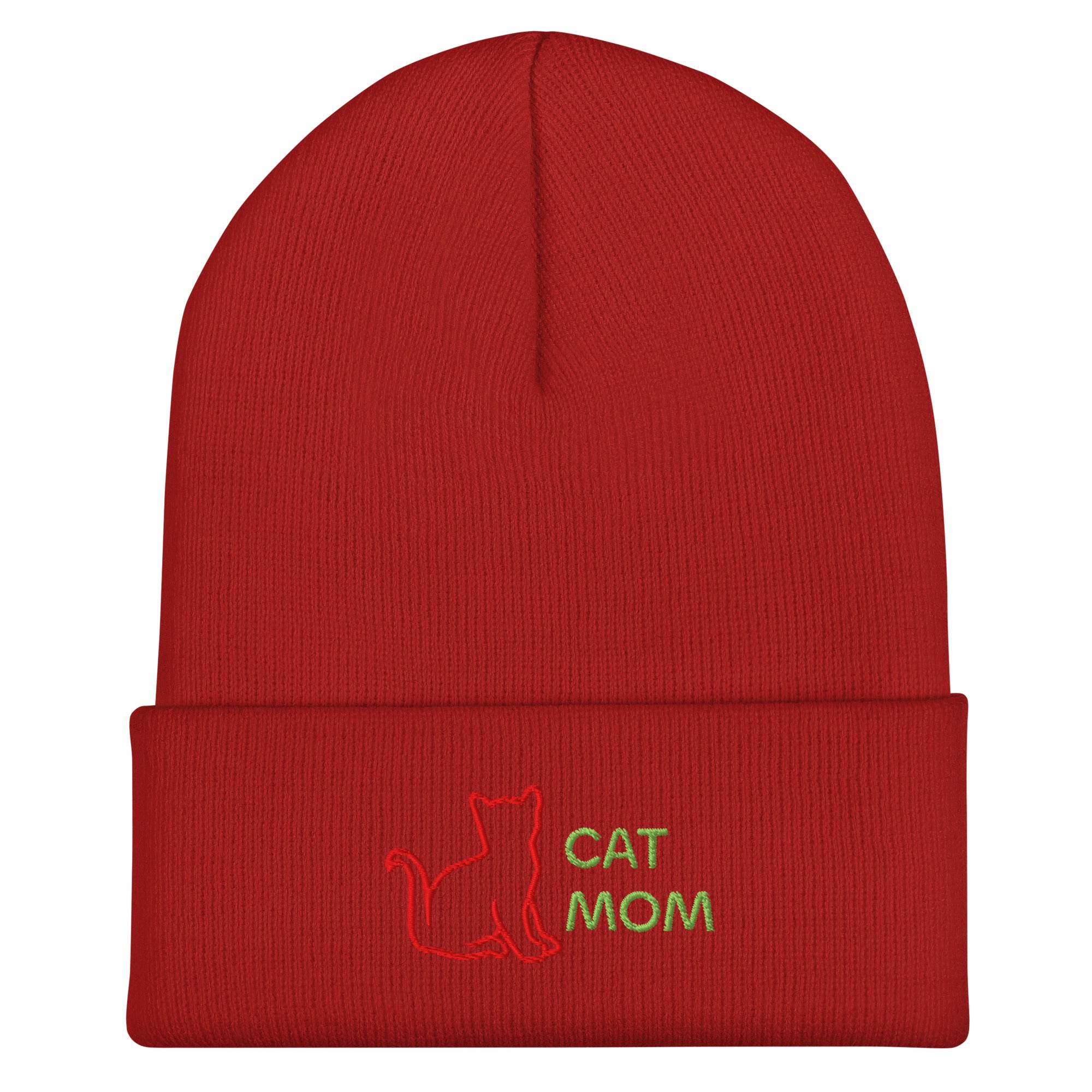 Cute Cat Mom Cuffed Beanie Designed by Grace W. - Amazing Grace Alignment